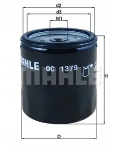filtro de aceite mahle oc1379 cof071 hf171