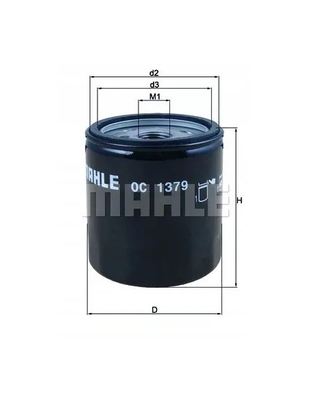 filtro de aceite mahle oc1379 cof071 hf171