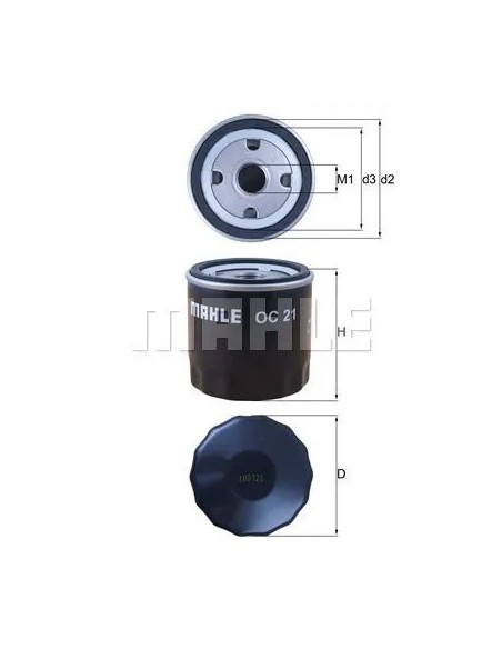 filtro de aceite mahle oc21