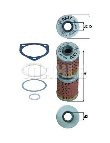 filtro de aceite mahle ox37d