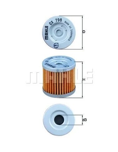 filtro de aceite mahle ox798