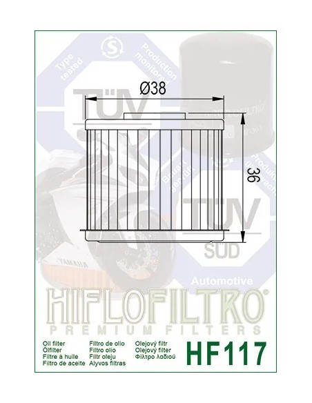 filtro de aceite hiflofiltro hf117