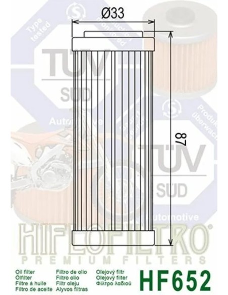 filtro aceite hifofiltro hf652