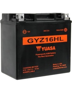 bateria para motocicleta yuasa mf 16 8ah wc gyz16hl