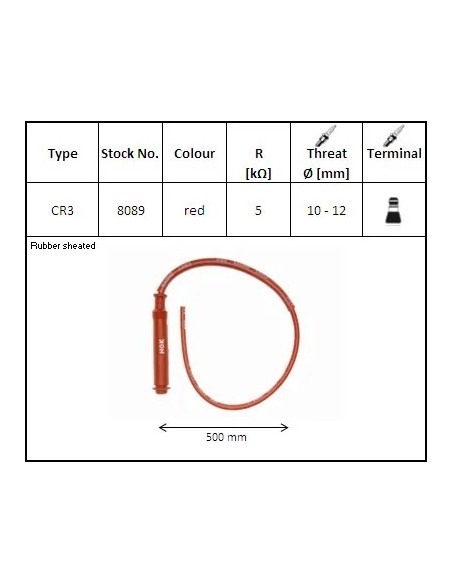 pipa bujia de moto con cable ngk 8089 racing cr3