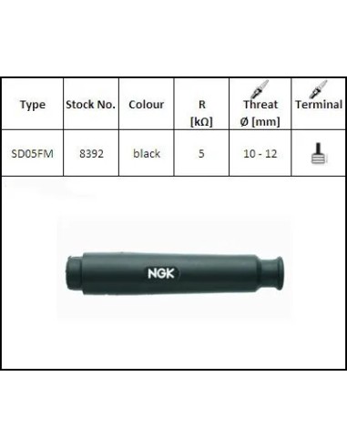 pipa bujia de moto ngk 8392 sd05fm