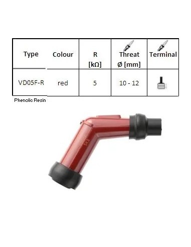 pipa bujia de moto ngk 8376 vd05fr