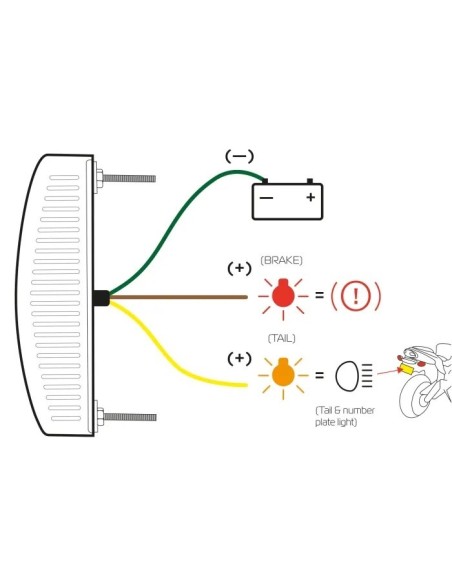 luz trasera moto oxford eyeshot led 3 en 1 posicion freno y matricula