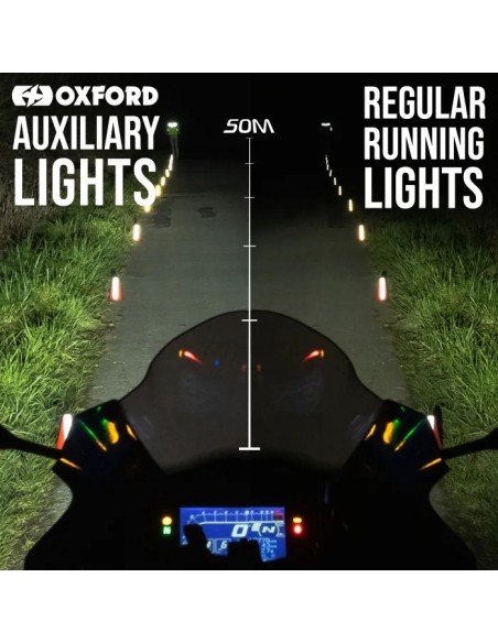 luces auxiliares moto oxford led 2 300 lumenes kit completo para aventura