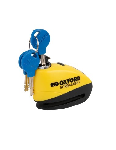 candado de disco con alarma oxford screamer 7 negro amarillo lk290
