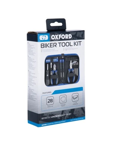 Kit herramientas moto Oxford Biker Toolkit – 28 piezas compacto