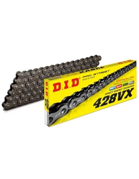 cadena did 428 vx 148 pasos color acero cierre clip 28021485f