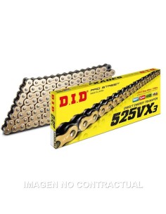 cadena did 525 vx3 120 pasos color oro y acero con remache 28841207z