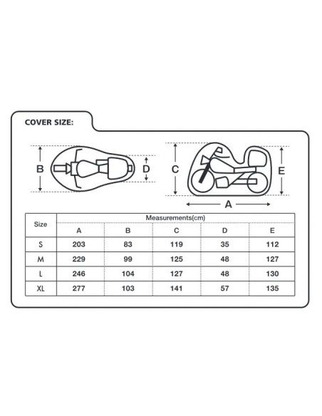 funda para moto oxford aquatex topbox talla s cv201