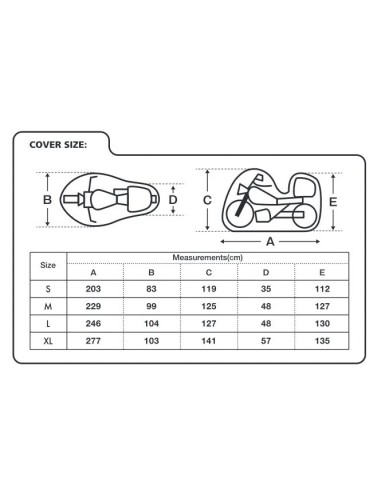 funda para moto oxford aquatex topbox talla m cv203