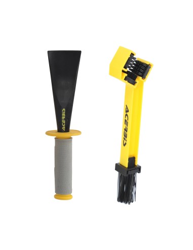 kit limpieza acerbis 0026753 raspa quita barro cepillo cadena bruscia para moto