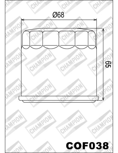 filtro de aceite champion para moto cof038
