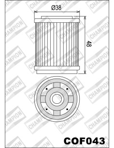 filtro de aceite champion para moto cof043 2