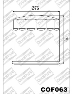 filtro de aceite champion para moto cof063 2