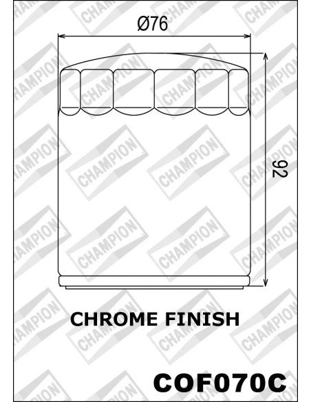 filtro de aceite champion para moto acabado cromado cof070c