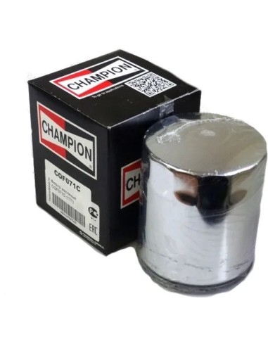 filtro de aceite champion para moto acabado cromado cof071c