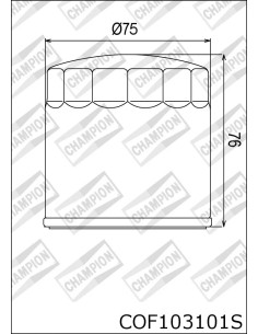 filtro de aceite champion para moto cof103101s