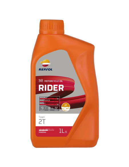 Aceite motor 2T Repsol Rider Town 2T RPP2190ZHC 1L API TC JASO FB para scooter moto