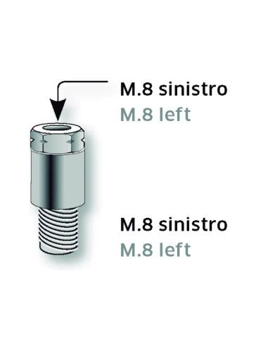 Adaptador Espejo M8 Rosca Izda A M8 Rosca Derech - FAR900N