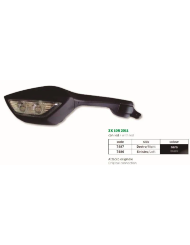 Espejo Dcho. Kawa Zx10R 2011 Conexion Original-Led - FAR7487