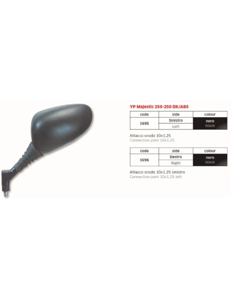 Espejo Far Yp Majestic 250-250 Abs - FAR1695