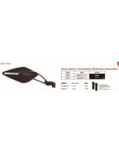 Espejo Izdo Viper N.8Style Negro 230Mm - FAR7341