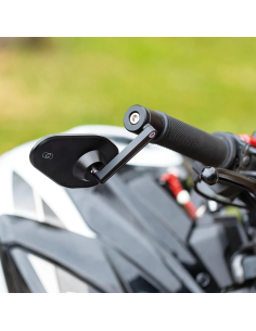 Espejo retrovisor bar end Oxford Shield 360 OX510 negro para manillar 22 mm moto 2