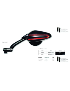 Espejo Super Viper Negro Con Intermitente Dcho - FAR7356