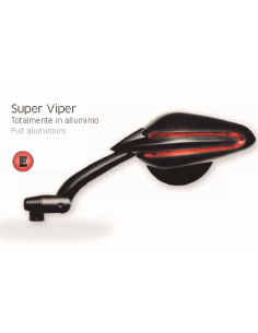 Espejo Super Viper Negro Con Intermitente Izdo - FAR7357