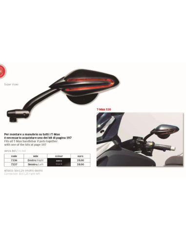 Espejo Super Viper Negro Izdo - FAR7337