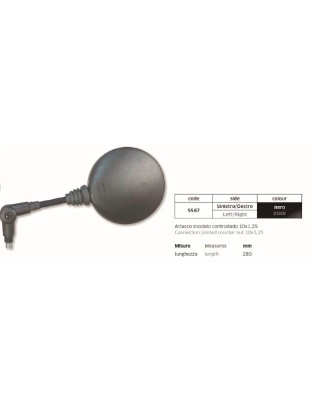 Espejo Univ Articulado Iz-Der 10X1.25 Largo 280Mm - FAR5587