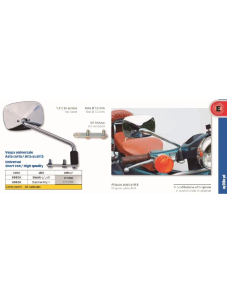 Espejo Vespa Universal Izq - FAR6980K