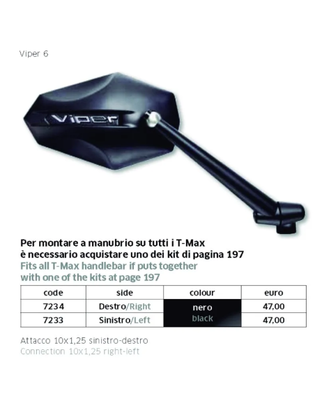 Espejo Viper Aluminio Derecho - FAR7234