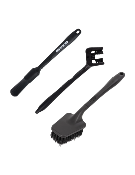 Kit cepillos limpieza transmisión moto Oxford Drivetrain Brushes Pro OX339 cadena y piñón