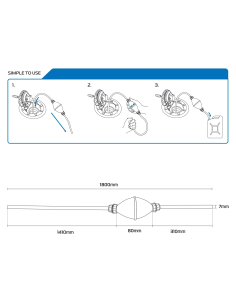 Sifón manual trasvase líquidos Oxford OX921 con pera de bombeo y tubo transparente 1,7 m 2