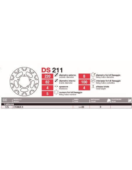 discos de freno grimeca yamaha cygnus 125 ds211