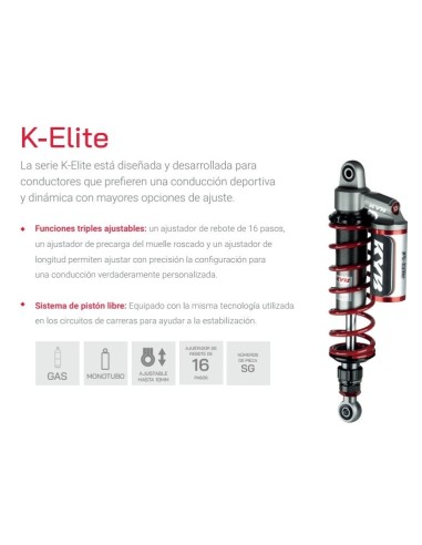 amortiguador trasero kyb kayaba sg2 1006 2 rojo con deposito y rebote regulable honda forz