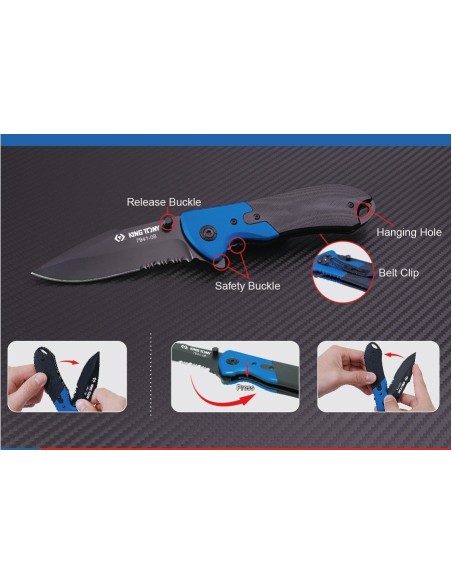 navaja con muelle de bloqueo king tony 794108a hoja 90 mm para taller moto auto