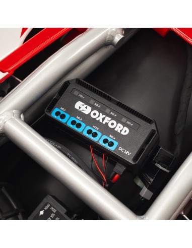 caja de conexiones 12v oxford el112 con rele y 4 salidas con fusible para moto