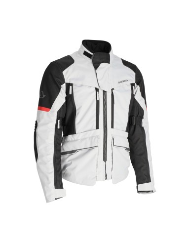 chaqueta touring acerbis ce x rover gris rojo clase aa 3 capas