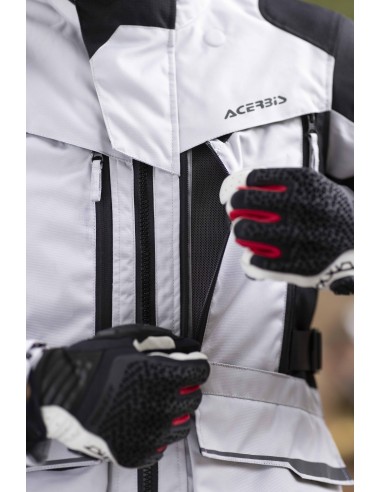 chaqueta touring acerbis ce x rover gris rojo clase aa 3 capas