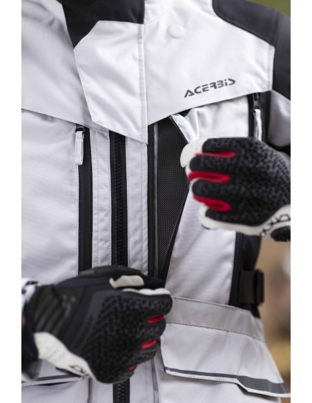 chaqueta touring acerbis ce x rover gris rojo clase aa 3 capas