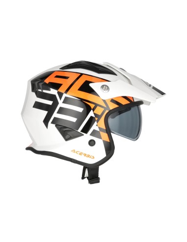 casco acerbis jet aria graphic sport 22 06 blanco naranja