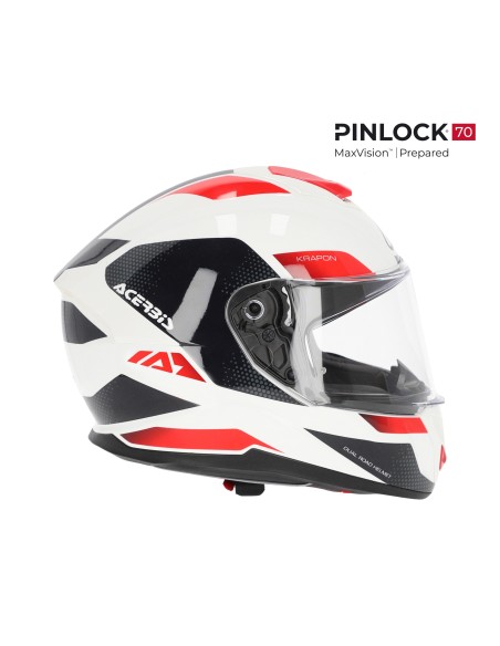 casco acerbis krapon blanco y rojo homologacion 22 06 0024663 239