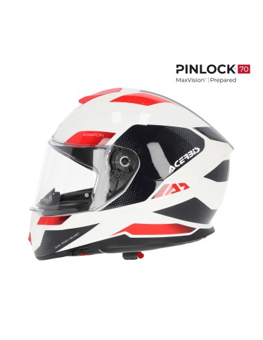 casco acerbis krapon blanco y rojo homologacion 22 06 0024663 239
